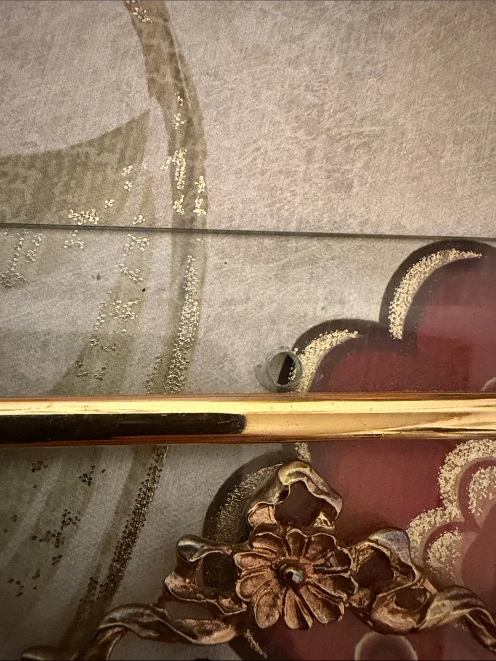 Gold Mom Sentiment Framed Wall Glass Art